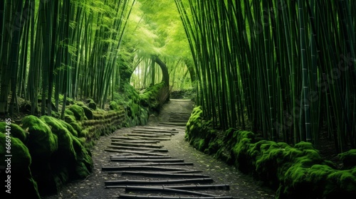 A bamboo forest with a sense of tranquility