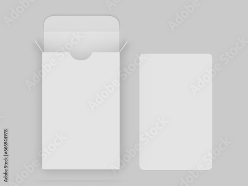 Blank playing cards box  packaging  template, 3d illustration.