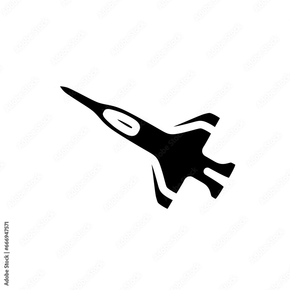 Military fighter jet aircraft in black fill icon. War design element template vector illustration in trendy style. Editable graphic resources for many purposes. Military fighter jet aircraft in black fill icon. War design element template vector illustration in trendy style. Editable graphic resources for many purposes.