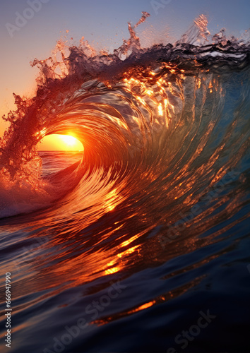 Beautifull waves in ocean.