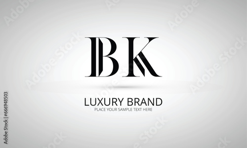 BK initials monogram letter text alphabet logo design	 photo