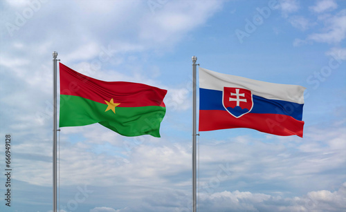 Canvas Print Slovakia and Burkina Faso flags, country relationship concept