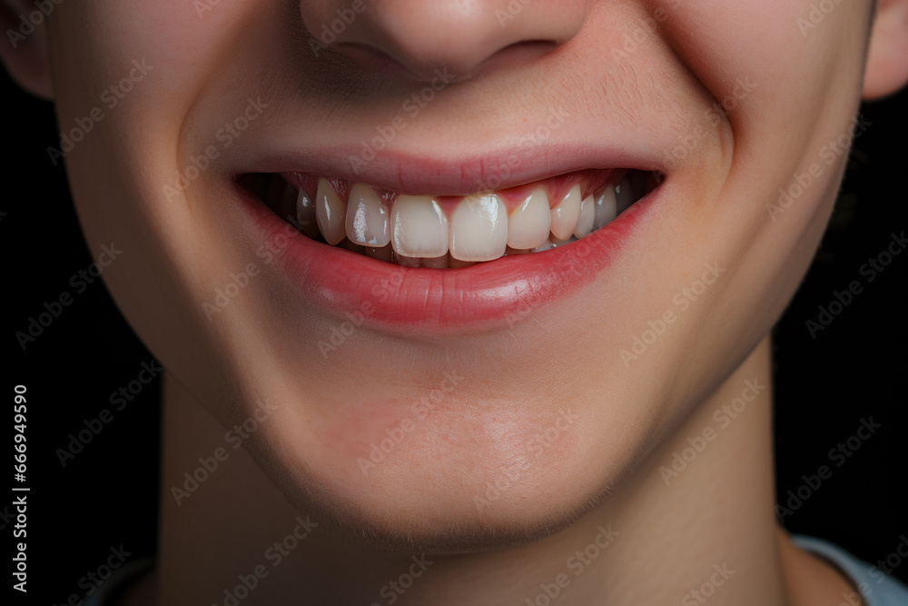 Closeup Image Of A Joyful Smile On A Blurred Background Created Using Artificial Intelligence Closeup Image Of A Joyful Smile On A Blurred Background Created Using Artificial Intelligence