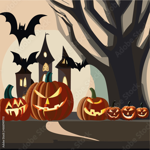 halloween background with pumpkin