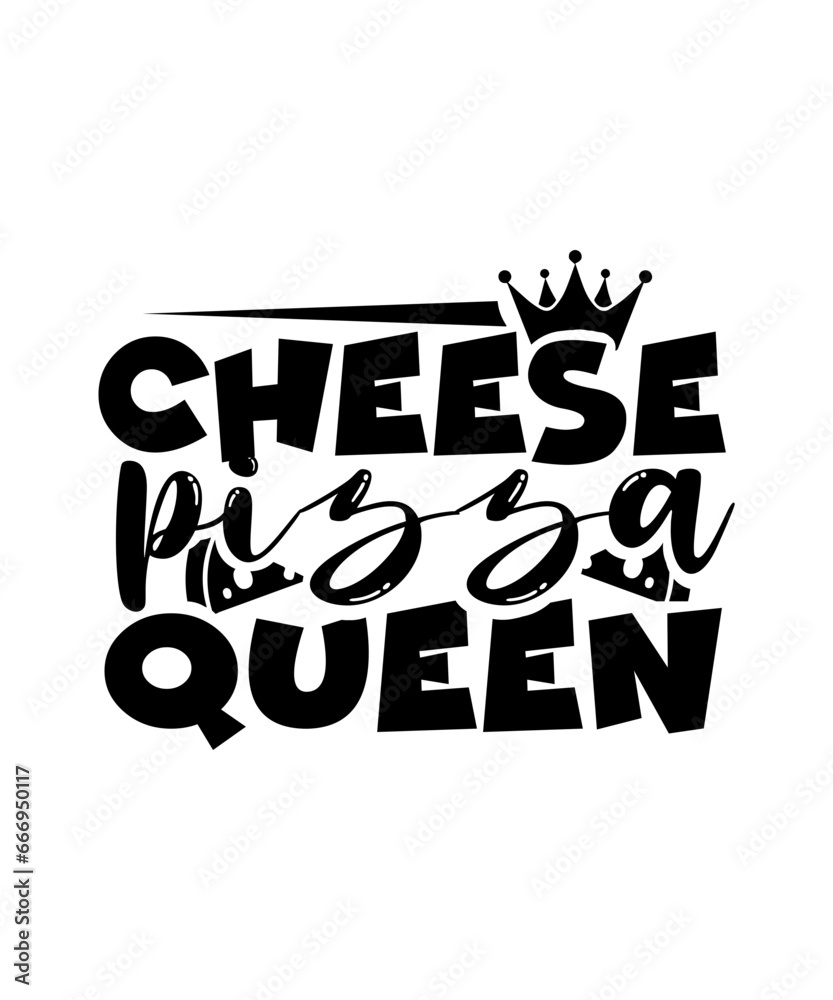 cheese pizza queen svg design