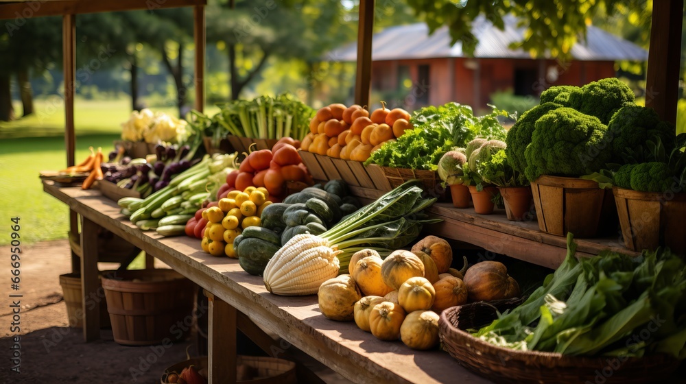 An outdoor market showcasing organic and locally grown produce