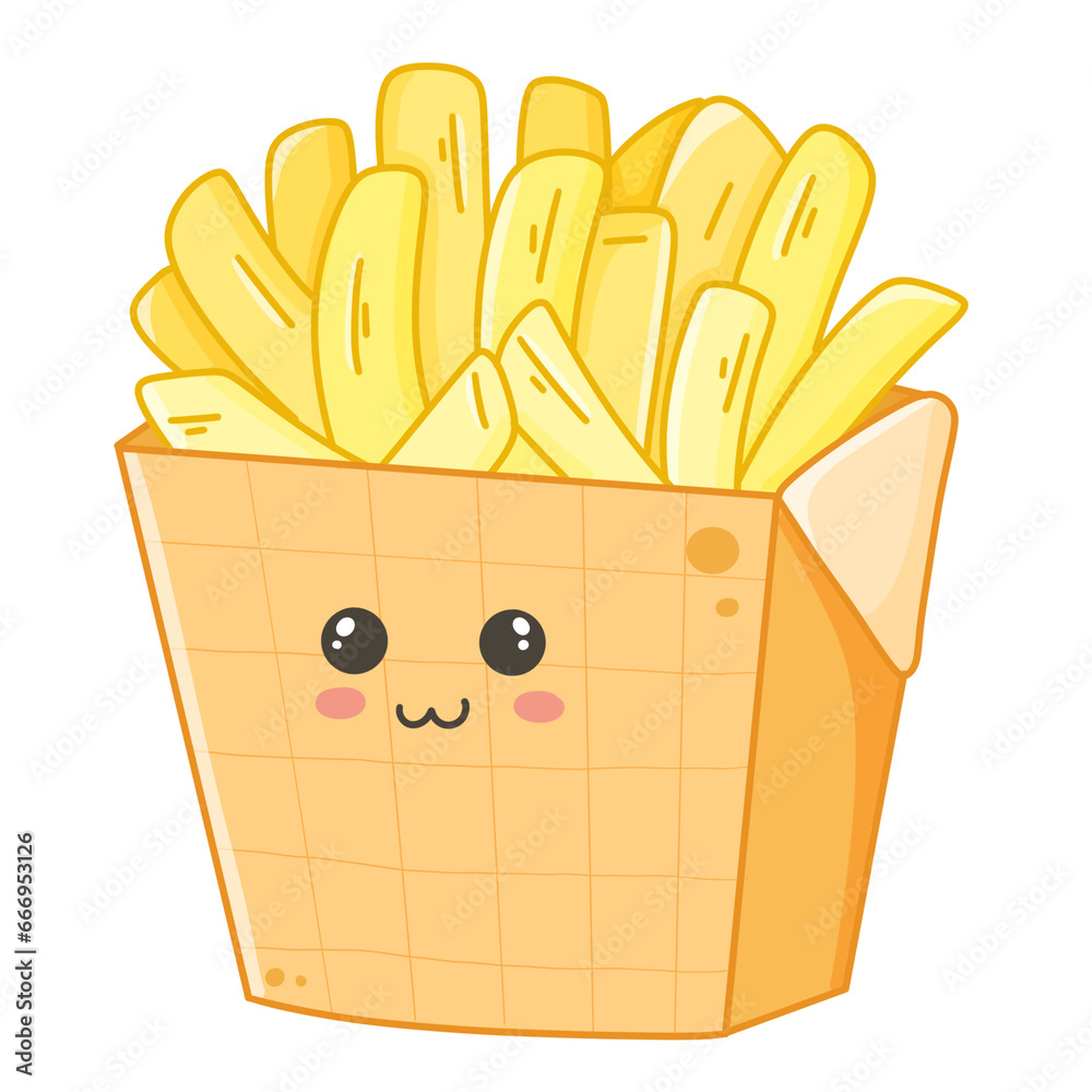 french fries on a white background french fries on a white background