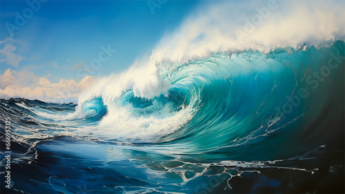 Ola rompiendo - Paisaje oceano ola surf ola  © Carmen
