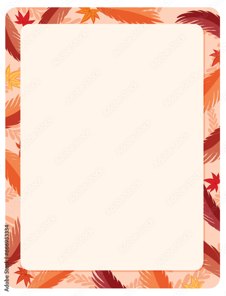 Obraz premium Autumn Leaves A-Frame Border Template Background