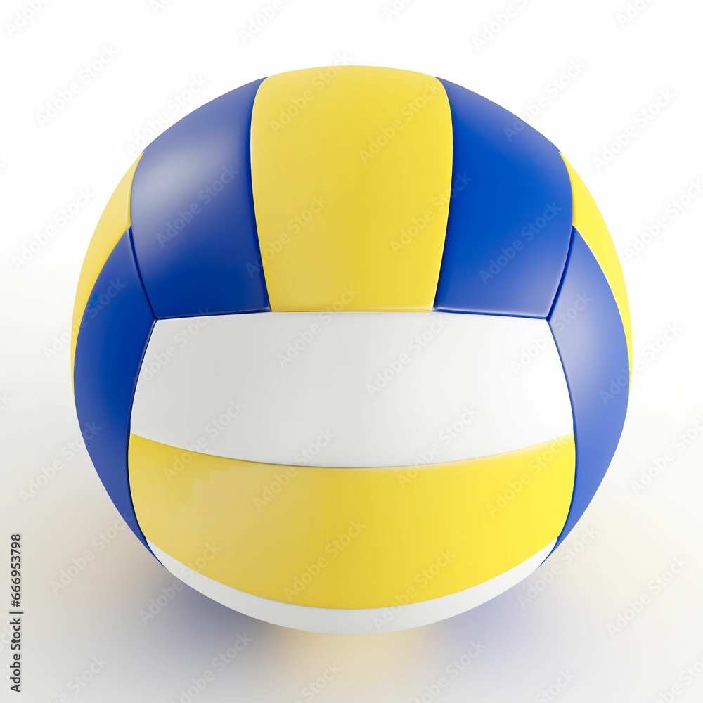 3D rendering of a detailed volleyball in the center of a plain white background