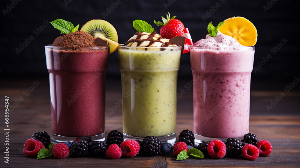 fresh summer smoothies on a dark background fresh summer smoothies on a dark background