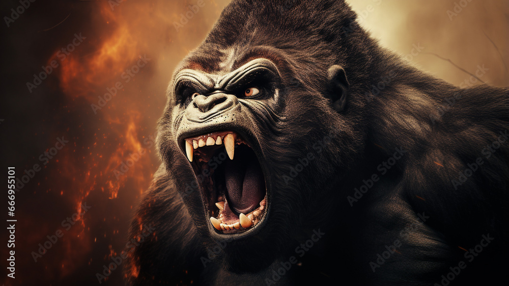 gorilla with a big black eyes gorilla with a big black eyes