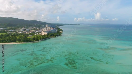 Drone view of Garapan(Garapan, Micro beach, Managaha area in Saipan)_사이판 가라판 드론뷰 photo