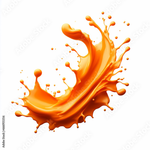 orange oil splash isolated on white