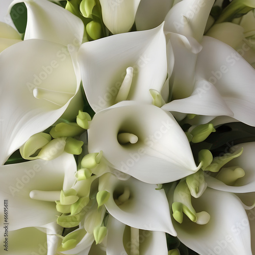 A bouquet of calla lilies and stephanotis for an elegant and classic design photo