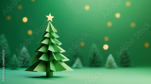 AI art Paper craft Christmas tree ペーパークラフト　クリスマスツリー