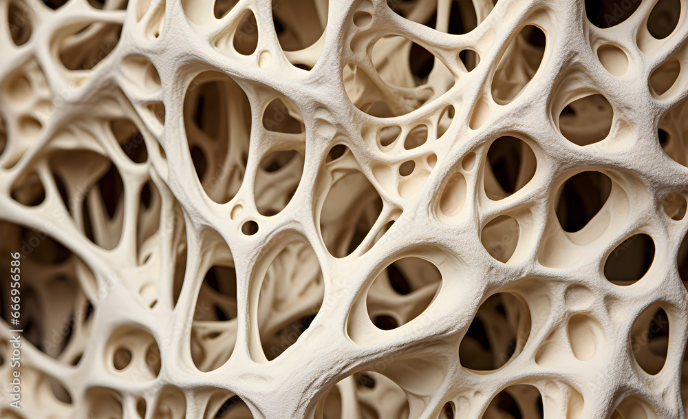 Bone tissue, structure, close-up Bone tissue, structure, close-up