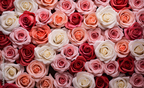 Rose background  panorama.