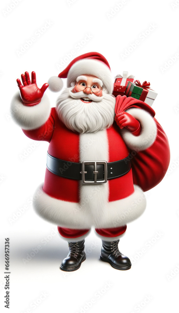 Jolly Santa Claus with Sack of Presents Jolly Santa Claus with Sack of Presents