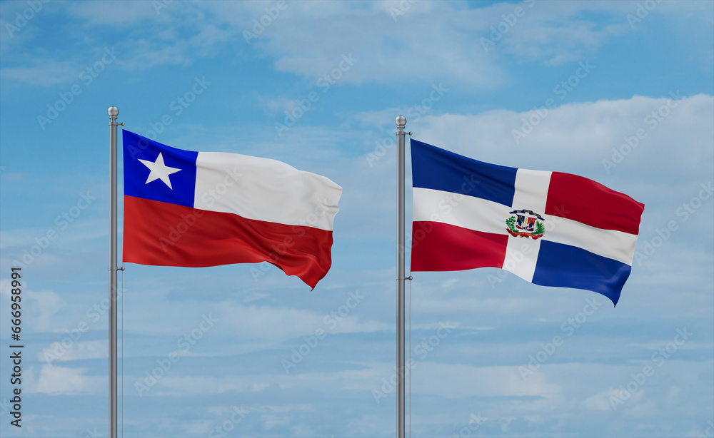 Belgium and Chile flags, country relationship concept Belgium and Chile flags, country relationship concept