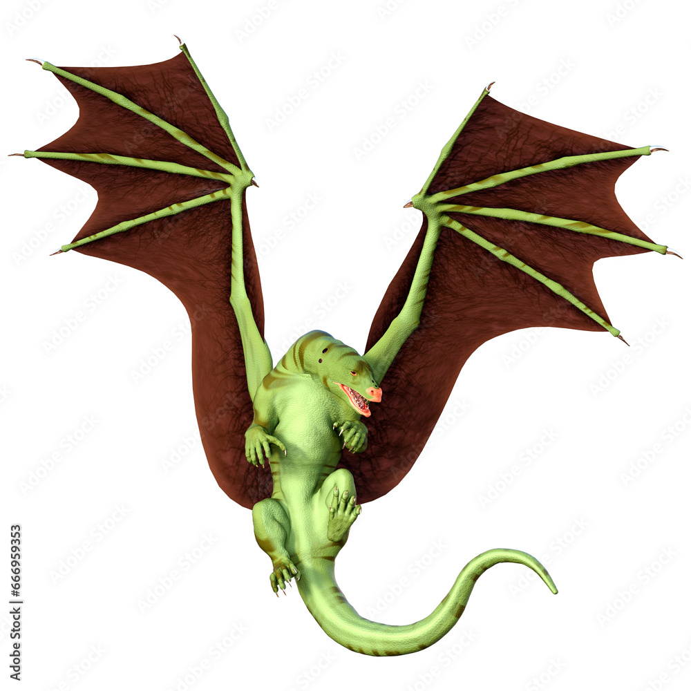 Obraz premium 3D Rendering Fairy Tale Dragon on White