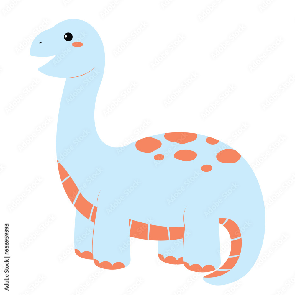 Cute Blue Orange Dot Dinosaur | Dinosaurs Series