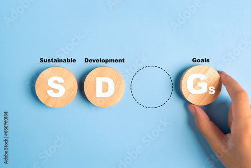 Sustainable development goals. SDGs. concept. The 2030 Agenda for sustainable development. Developed in cooperation with UN system. photo
