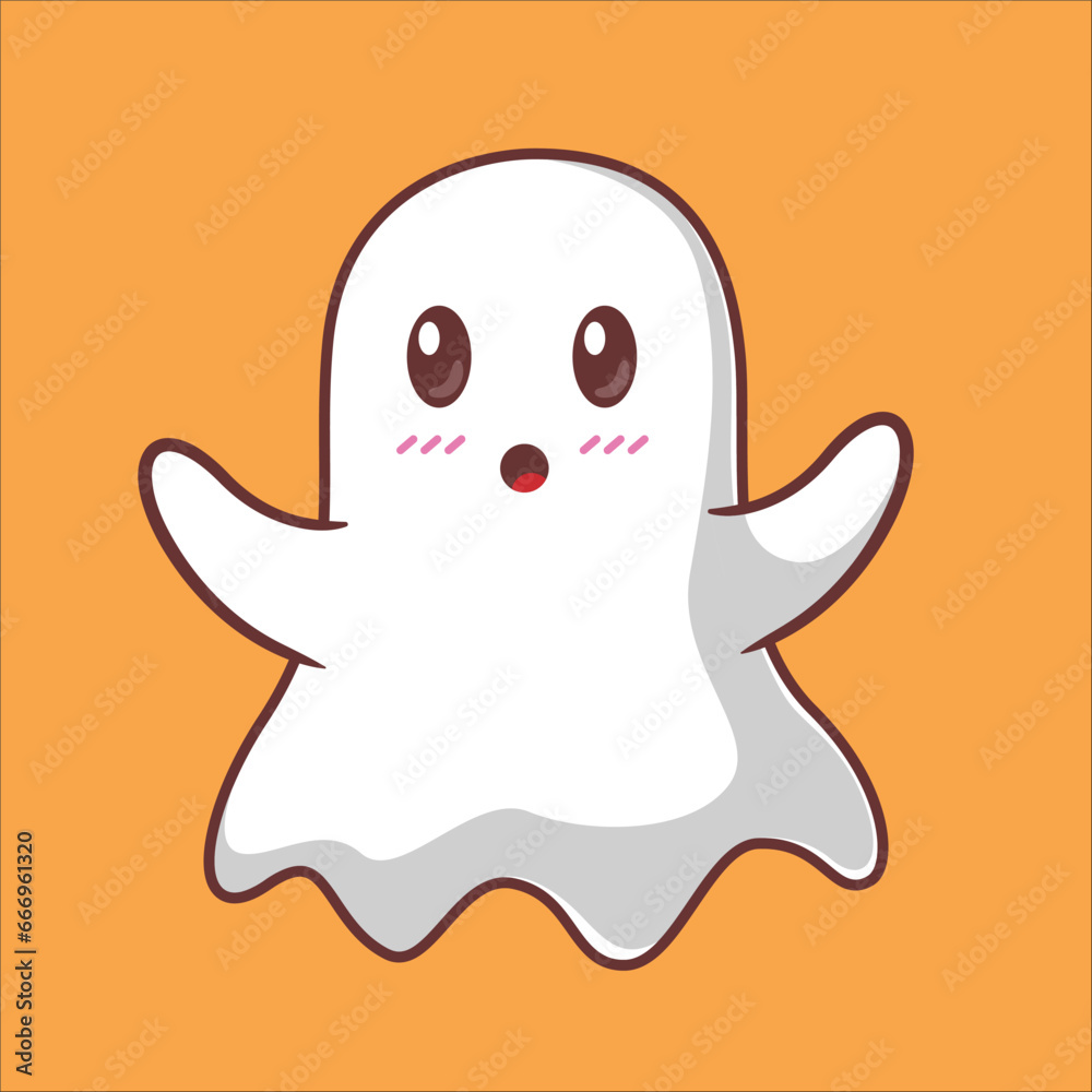 Cute halloween ghost cartoon illustration Cute halloween ghost cartoon illustration