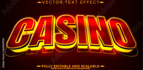 Casino slot text effect, editable winner and gambling text style