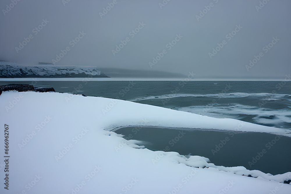 Snow and the sea, generative ai Snow and the sea, generative ai