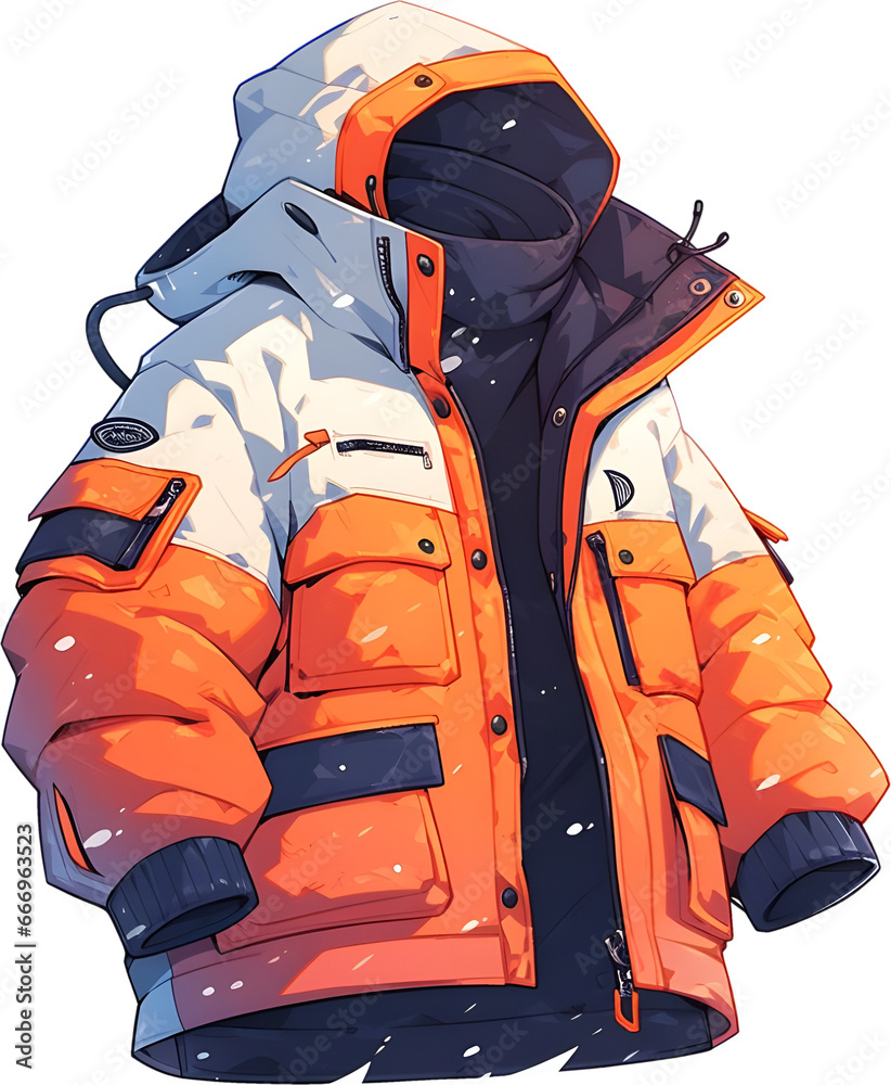 Winter Jacket illustration on transparent background Winter Jacket illustration on transparent background