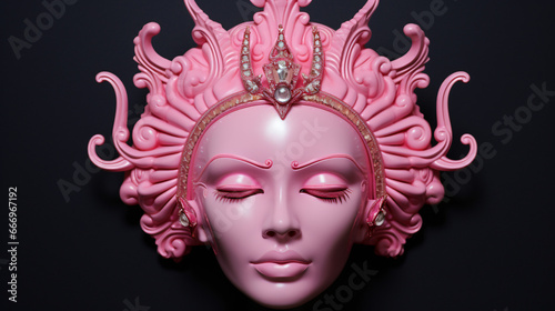 Pink dol face head with crown