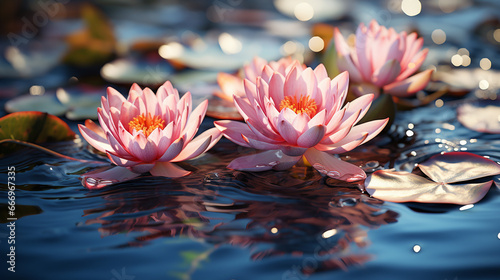 Lotus flower on water.