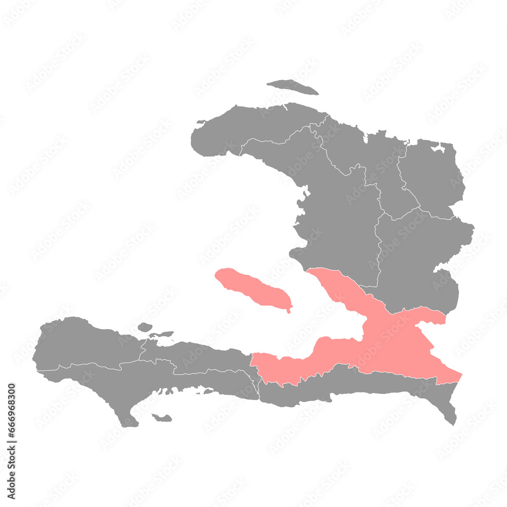 Fototapeta premium Ouest department map, administrative division of Haiti. Vector illustration.