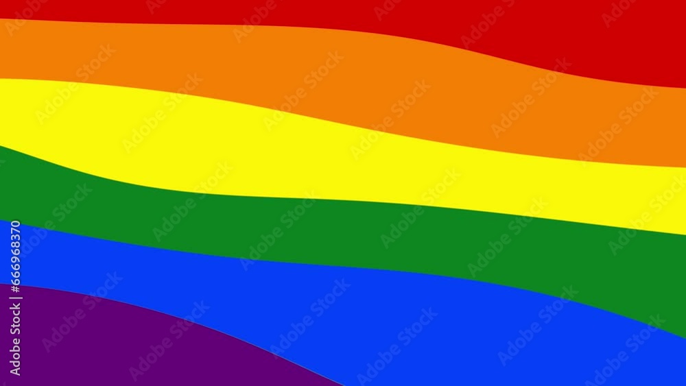 Rainbow flag in motion and bright colors Rainbow flag in motion and bright colors
