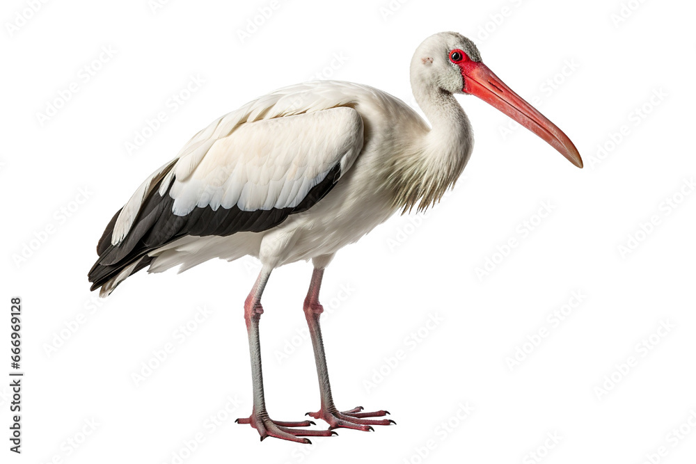 Fototapeta premium Stork full body white background isolated PNG