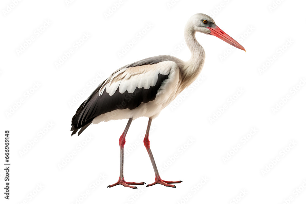Fototapeta premium Stork full body white background isolated PNG