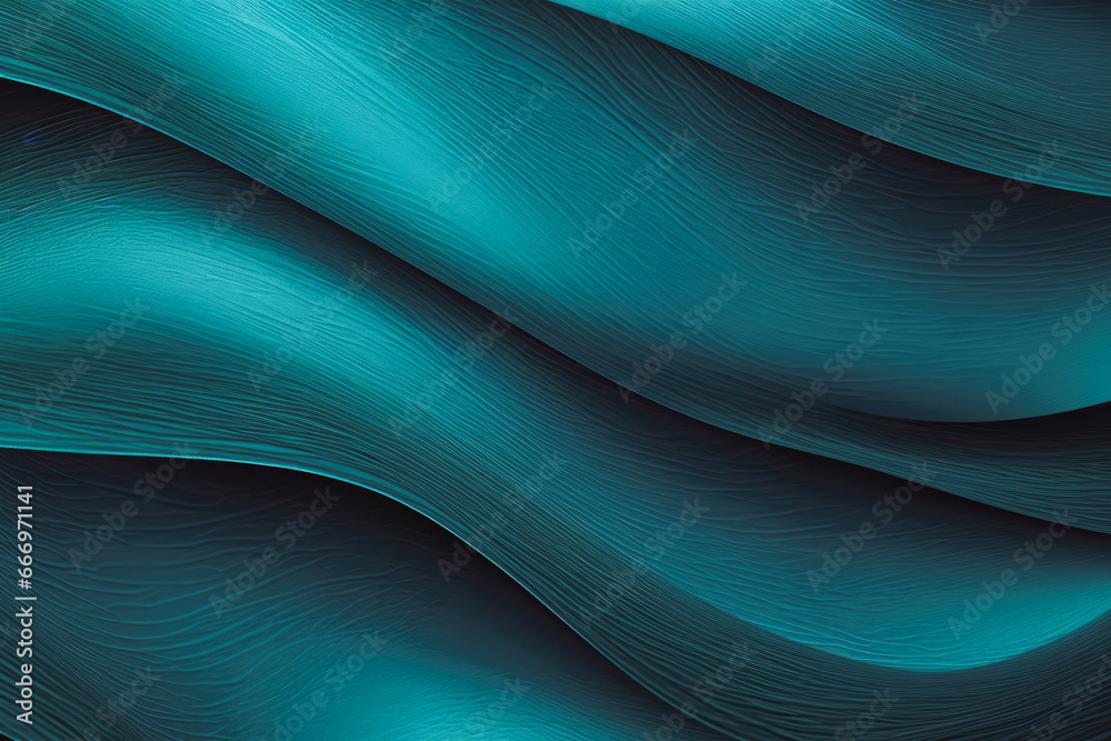 Fototapeta premium Black light jade teal cyan sea blue green and turquoise background. Graphic art image illustration with wavy pattern.