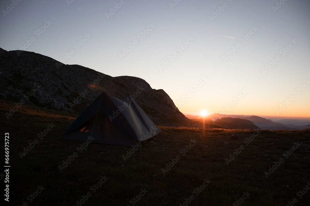 Tent sunrise