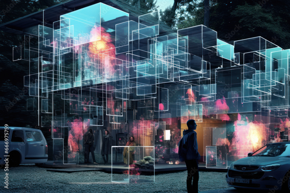 custom made wallpaper toronto digitalabstract digital background with imaginary space, cyber-punks illusions, energy of fractal realms