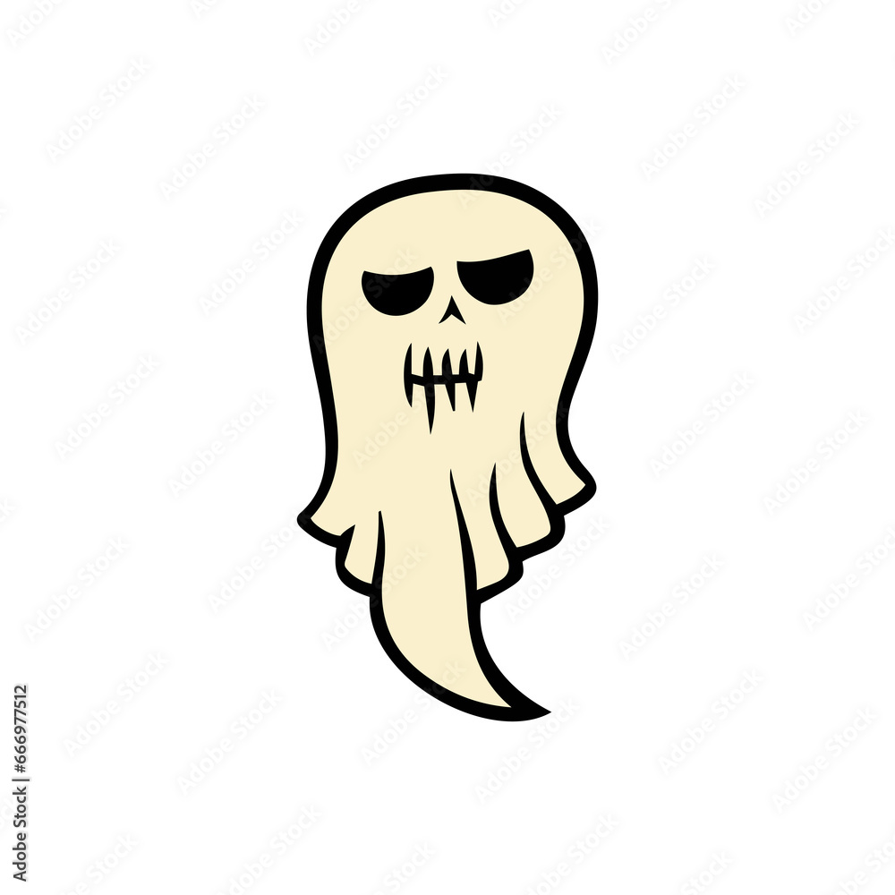Halloween cartoon stickers bold lines spooky funny ai generative