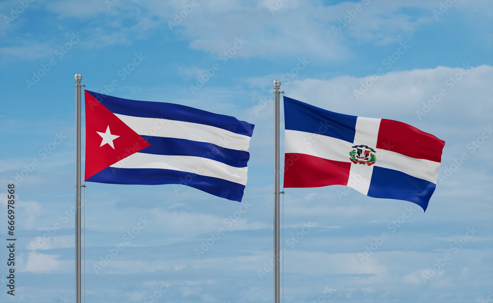 Belgium and Cuba flags, country relationship concept