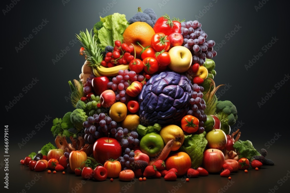 Composition with fruits and vegetables. Balanced diet. 3d rendering, Explosion in the sea at sunset. Collage. 3D rendering, Huge nuclear bomb explosion, end of the world, AI Generated Composition with fruits and vegetables. Balanced diet. 3d rendering, Explosion in the sea at sunset. Collage. 3D rendering, Huge nuclear bomb explosion, end of the world, AI Generated