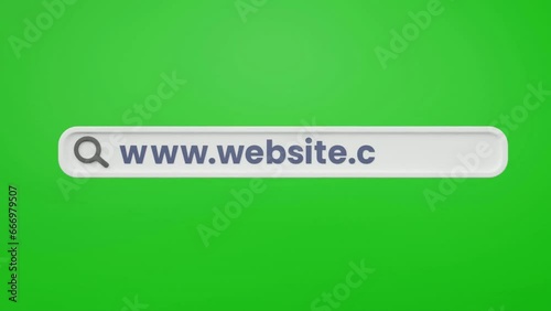 search website typing animation with greenscreen background, website typing animation for project