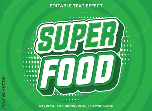 super food editable text effect template use for business brand and logo
