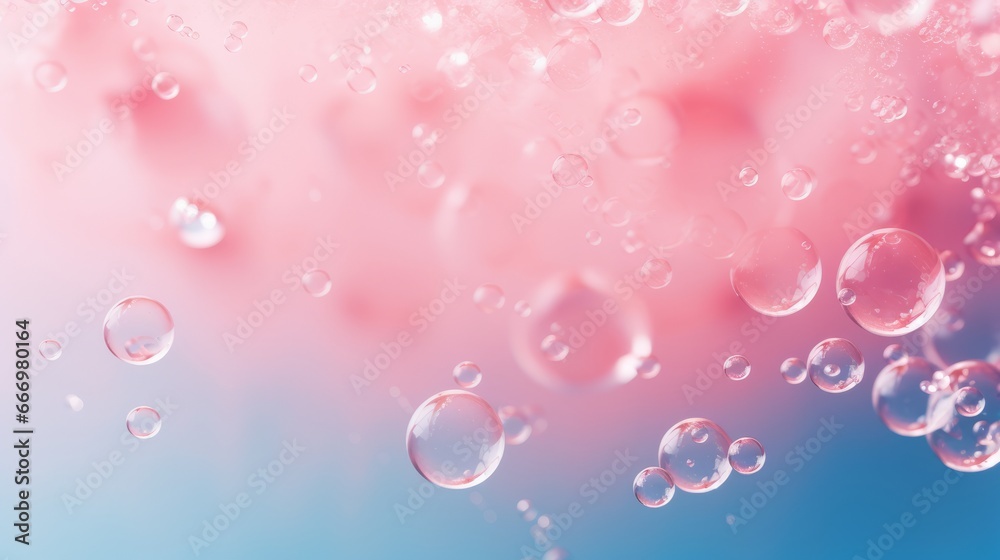 A dreamy underwater pink background with floating bubbles