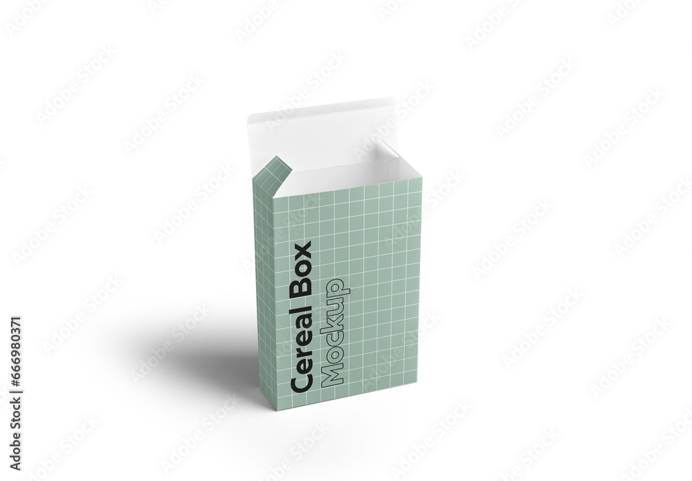Mockup of open customizable rectangular box upright Stock Template