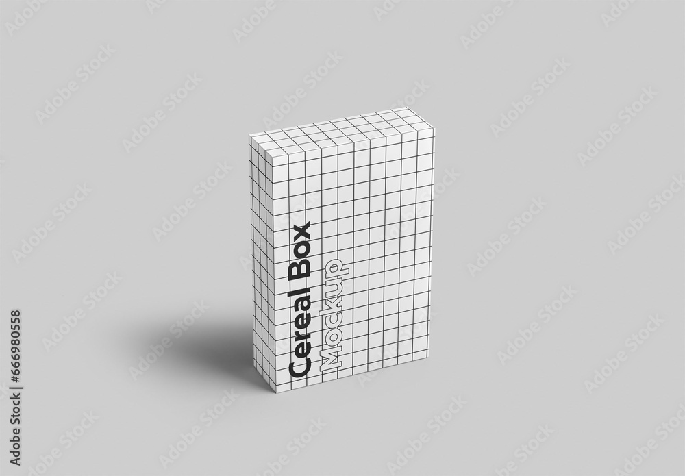 Mockup of closed customizable rectangular box upright Stock Template