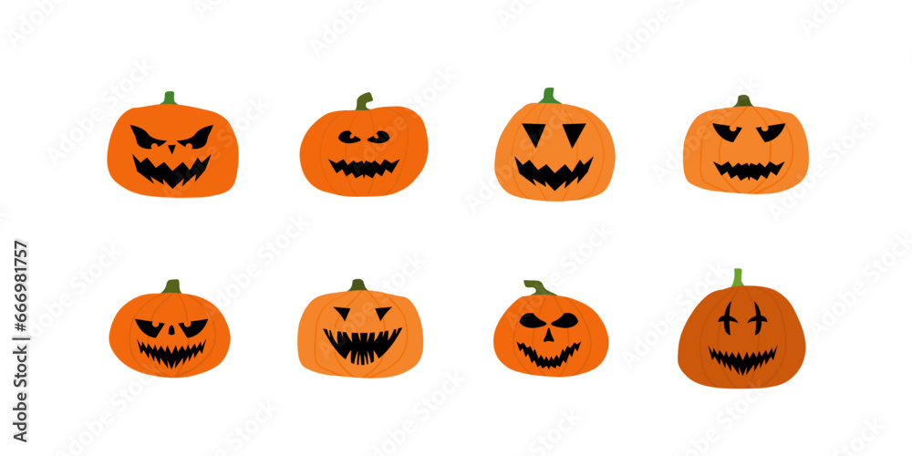 Halloween pumpkin object set Halloween pumpkin object set