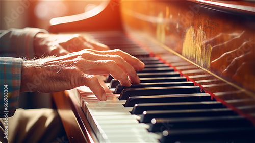 hands playing piano